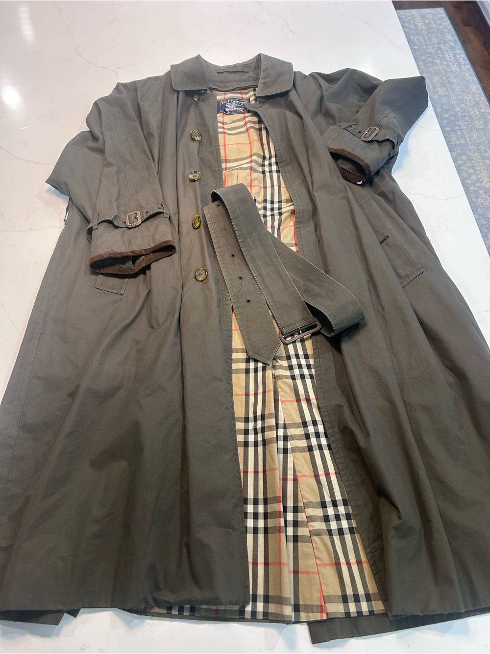 Burberry Beige Nova Check Lining Trench